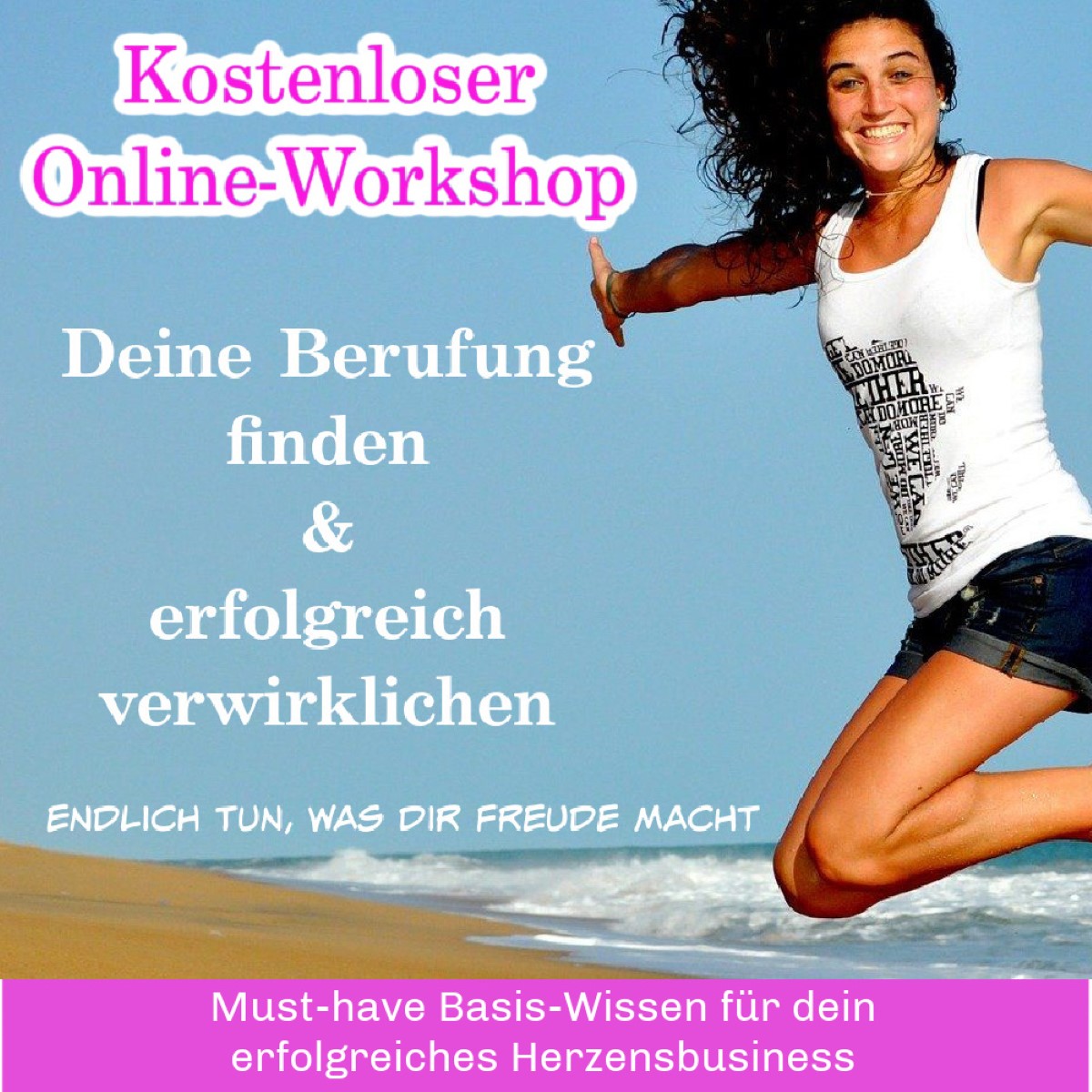 Frau am Strand Text